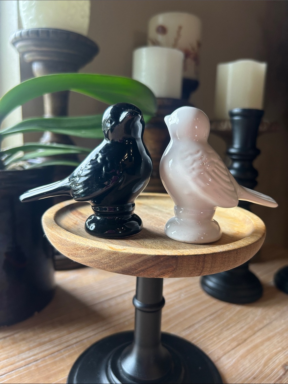Bird Salt & Pepper Shakers. Black & White.